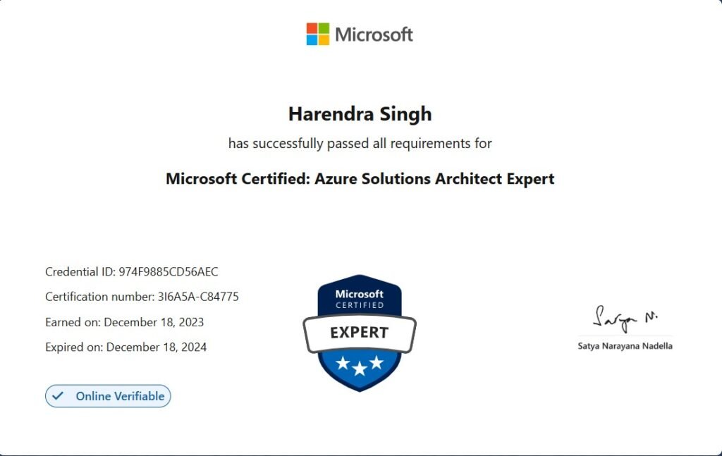 microsoft certified solution acrhitect